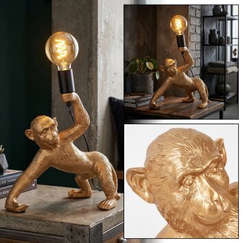 Kemor Lampada da tavolo Oro, Nero, 1-Luce