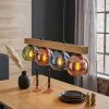 Koyoto Lampadario a sospensione, Lampada a sfera, Lampada a sospensione Écru, Nero, 4-Luci
