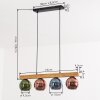 Koyoto Lampadario a sospensione, Lampada a sfera, Lampada a sospensione Écru, Nero, 4-Luci
