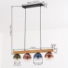 Koyoto Lampadario a sospensione, Lampada a sfera, Lampada a sospensione Écru, Nero, 4-Luci