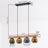 Koyoto Lampadario a sospensione, Lampada a sfera, Lampada a sospensione Écru, Nero, 4-Luci