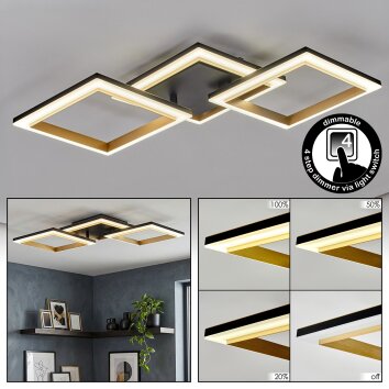 Tulor Plafoniera LED Nero, 1-Luce