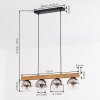 Koyoto Lampadario a sospensione, Lampada a sfera, Lampada a sospensione Écru, Nero, 4-Luci
