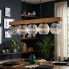 Koyoto Lampadario a sospensione, Lampada a sfera, Lampada a sospensione Écru, Nero, 5-Luci