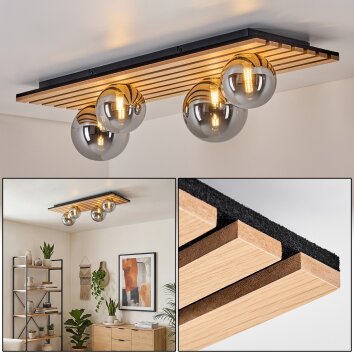 Venok Plafoniera, Lampada a sfera Écru, Nero, 4-Luci