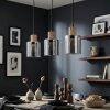 Mador Lampadario a sospensione, Lampada a sospensione Nero, 3-Luci