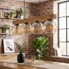 Koyoto Lampadario a sospensione, Lampada a sfera, Lampada a sospensione Écru, Nero, 4-Luci