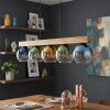 Koyoto Lampadario a sospensione, Lampada a sfera, Lampada a sospensione Écru, Nero, 5-Luci