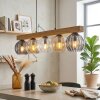 Koyoto Lampadario a sospensione, Lampada a sfera, Lampada a sospensione Écru, Nero, 5-Luci