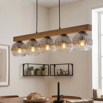 Ripoll Lampadario a sospensione, Lampada a sfera, Lampada a sospensione Écru, Nero, 5-Luci
