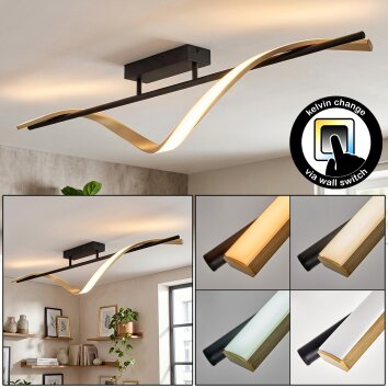 Kelon Plafoniera LED Nero, 1-Luce