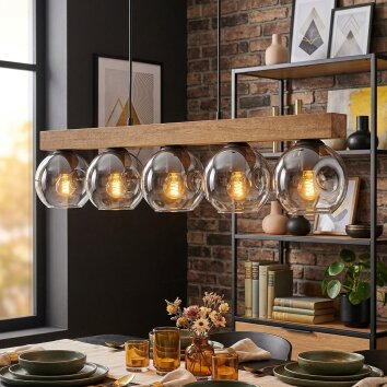 Ripoll Lampadario a sospensione, Lampada a sfera, Lampada a sospensione Écru, Nero, 5-Luci