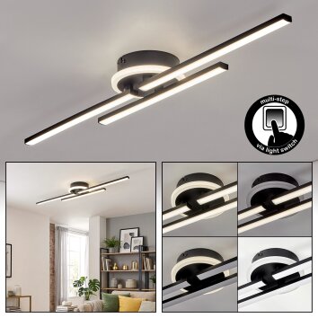 Velon Plafoniera LED Nero, 1-Luce