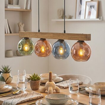Ripoll Lampadario a sospensione, Lampada a sfera, Lampada a sospensione Écru, Nero, 4-Luci