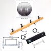 Koyoto Lampadario a sospensione, Lampada a sfera, Lampada a sospensione Écru, Nero, 4-Luci