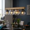 Koyoto Lampadario a sospensione, Lampada a sfera, Lampada a sospensione Écru, Nero, 4-Luci
