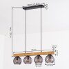 Koyoto Lampadario a sospensione, Lampada a sfera, Lampada a sospensione Écru, Nero, 4-Luci