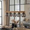 Koyoto Lampadario a sospensione, Lampada a sfera, Lampada a sospensione Écru, Nero, 5-Luci