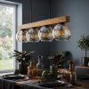 Koyoto Lampadario a sospensione, Lampada a sfera, Lampada a sospensione Écru, Nero, 4-Luci