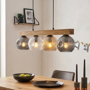 Ripoll Lampadario a sospensione, Lampada a sfera, Lampada a sospensione Écru, Nero, 4-Luci