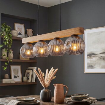 Ripoll Lampadario a sospensione, Lampada a sfera, Lampada a sospensione Écru, Nero, 4-Luci