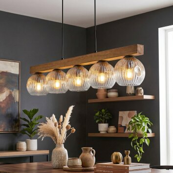 Ripoll Lampadario a sospensione, Lampada a sfera, Lampada a sospensione Écru, Nero, 5-Luci