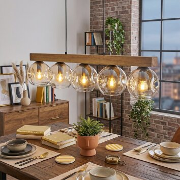 Ripoll Lampadario a sospensione, Lampada a sfera, Lampada a sospensione Écru, Nero, 5-Luci