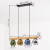 Koyoto Lampadario a sospensione, Lampada a sfera, Lampada a sospensione Écru, Nero, 4-Luci
