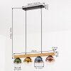 Koyoto Lampadario a sospensione, Lampada a sfera, Lampada a sospensione Écru, Nero, 4-Luci