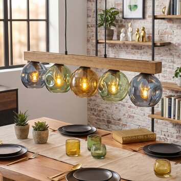 Ripoll Lampadario a sospensione, Lampada a sfera, Lampada a sospensione Écru, Nero, 5-Luci