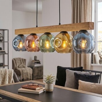 Ripoll Lampadario a sospensione, Lampada a sfera, Lampada a sospensione Écru, Nero, 5-Luci