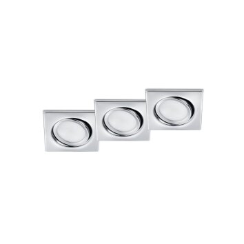 Trio Lampada da incasso LED Cromo, 3-Luci