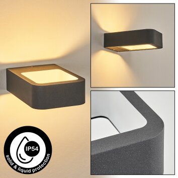 Faren Lampada da parete per esterno, Lampade Up & Down, Applique LED Antracite, 1-Luce