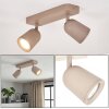 Faretto Lemak da soffitto LED a 2 luci, spot GU10 orientabili color sabbia