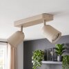 Faretto Lemak da soffitto LED a 2 luci, spot GU10 orientabili color sabbia