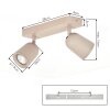 Faretto Lemak da soffitto LED a 2 luci, spot GU10 orientabili color sabbia