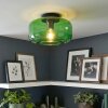 Boza plafoniera in vetro verde, lampada da soffitto vintage E27 rotonda