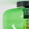 Boza plafoniera in vetro verde, lampada da soffitto vintage E27 rotonda