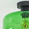 Boza plafoniera in vetro verde, lampada da soffitto rotonda Ø 28 cm