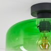 Boza plafoniera in vetro verde sfumato E27 ø 28 cm, stile vintage moderno