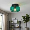 Plafoniera rotonda vintage Boza con paralume bombato in vetro verde, ø 28 cm, E27