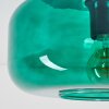 Plafoniera rotonda vintage Boza con paralume bombato in vetro verde, ø 28 cm, E27