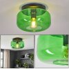 Plafoniera moderna Boza con diffusore bombato in vetro verde, ø 28 cm, E27
