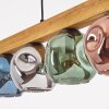 Lampadario a sospensione Ripoll con trave in legno, regolabile in altezza al montaggio