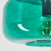 Boza plafoniera in vetro verde petrolio, lampada da soffitto rotonda E27