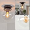 Gastor plafoniera sfera vetro trasparente E27, lampada da soffitto vintage