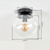 Gastor plafoniera sfera vetro trasparente E27, lampada da soffitto vintage