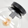 Gastor plafoniera sfera vetro trasparente E27, lampada da soffitto vintage