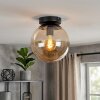 Plafoniera a sfera vintage Gastor con paralume in vetro ambrato ø 20 cm, E27