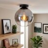Plafoniera Gastor da soffitto a sfera in vetro fumé E27 vintage